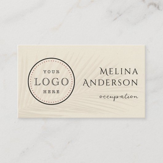 Logo d'entreprise QR Code Carte de visite de palme (Devant)