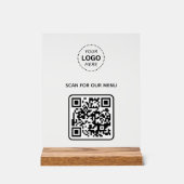 Logo d'entreprise QR Code Scan for Menu Acrylique  (Recto)