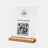 Logo d'entreprise QR Code Scan for Menu Acrylique  (Angle)