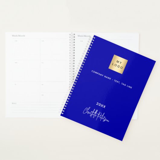 Logo d'entreprise Royal blue monogram 2026 (Devant avec enveloppe)