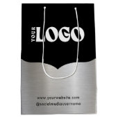Logo d'entreprise Sac cadeau en papier argenté en  (Dos)