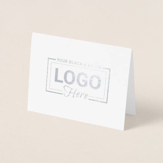 Logo d'entreprise Silver Foil Merci Cartes de note (Devant)