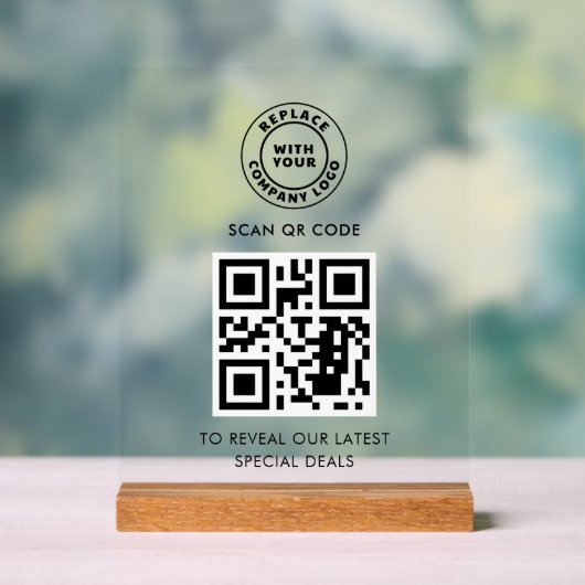 Logo d'entreprise simple et QR Code personnalisé (Neutre)