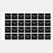 Logo d'entreprise sur Carré noir sur Étiquette (Feuille)