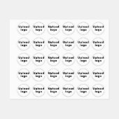 Logo d'entreprise sur Étiquette de vêtements ronds (Feuille)