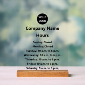 Logo d'entreprise Texte noir Heures d'ouverture (Neutre)