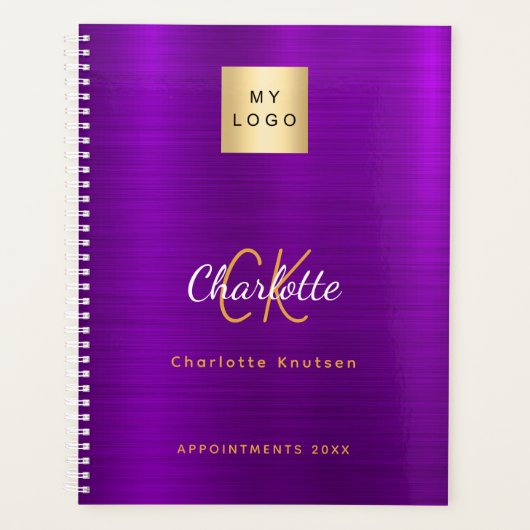 Logo d'entreprise violet or monogramme 2026 (Devant)