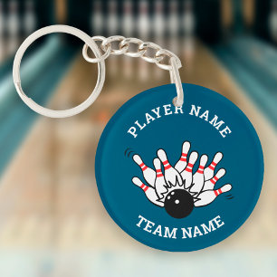 Logo d'équipe de bowling personnalisé Porte-clés