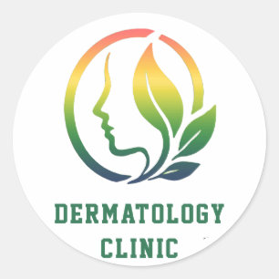 🌿 Logo dermatologische kliniek Huidverzorgingscen Ronde Sticker