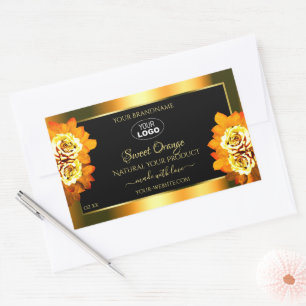 Logo des Étiquettes de produits Black Orange Bloom