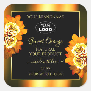 Logo des Étiquettes de produits Black Orange Bloom