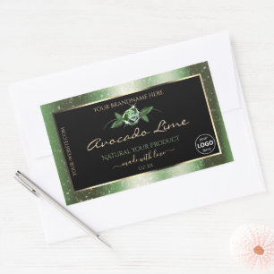 Logo des Étiquettes de produits Floral Noir et Ver