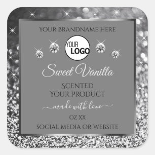 Logo des Étiquettes de produits gris Parties scint