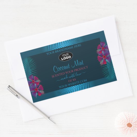 Logo des Étiquettes de produits turquoises violet  (Enveloppe)