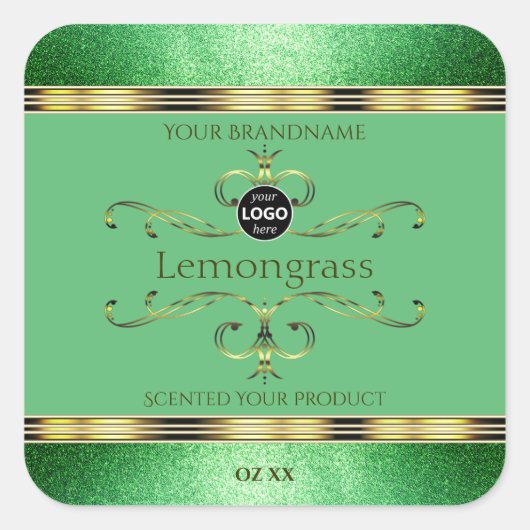 Logo des Étiquettes de produits verts Ornate Faux  (Devant)