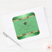 Logo des Étiquettes de produits verts Ornate Faux  (Enveloppe)