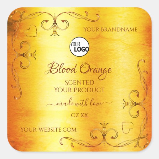 Logo des Étiquettes vintages de marbre orange (Devant)