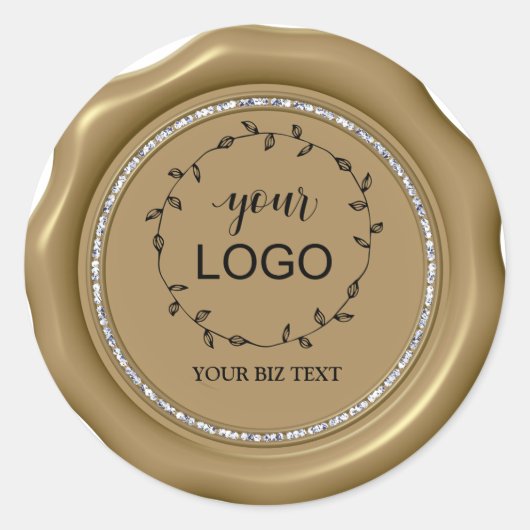 *~* LOGO Diamond Circle GOLD Wax Seal Stickers (Voorkant)