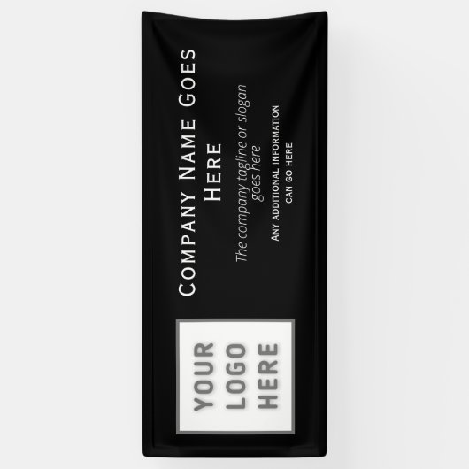 Logo DIY Horizontal Black Sjabloon Business Spandoek (Verticaal)