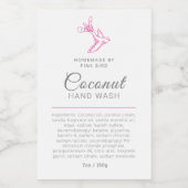 Logo d'oiseau étiquette de lavage à main de beauté (Étiquettes simples)