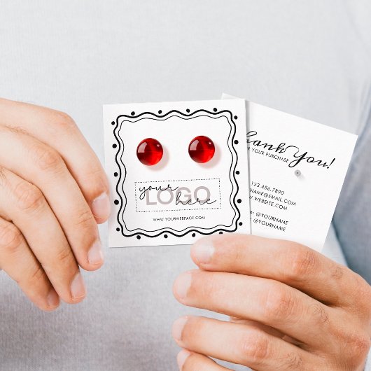 Logo Doodle Boucles d'oreilles Carré Carte 04 Pack