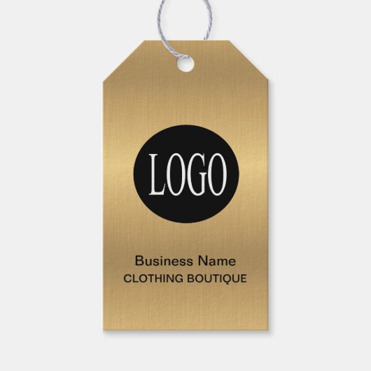 Logo doré et noir avec étiquettes de prix à code-b (Devant)