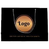 Logo doré et sac de société commercial avec texte  (Dos)