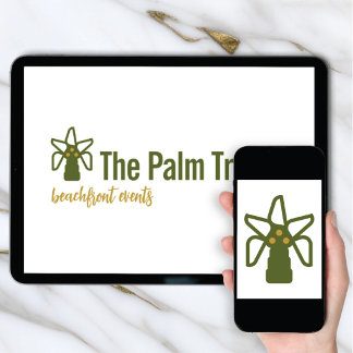 Logo Download Coconut Palm Tree Tropical Brand Kaart