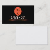 Logo du barman rouge cartes de visite (Devant / Derrière)