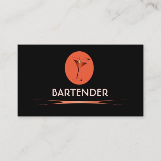 Logo du barman rouge cartes de visite (Devant)