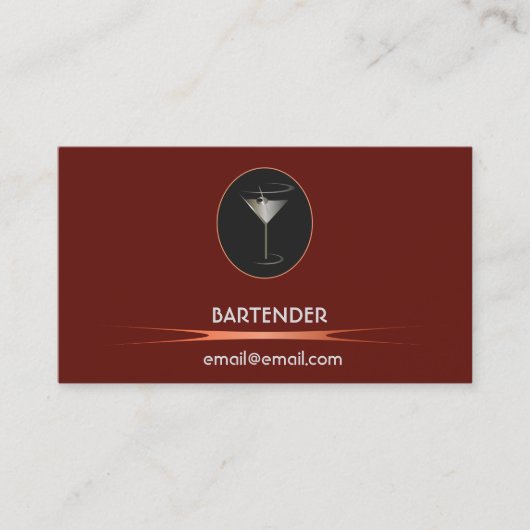 Logo du Bartending rouge cartes de visite (Devant)