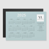 Logo du calendrier 2025 Carte magnétique verte Sea (Devant / Derrière)