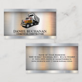 Logo du camion de construction | Carte de visite m (Devant / Derrière)