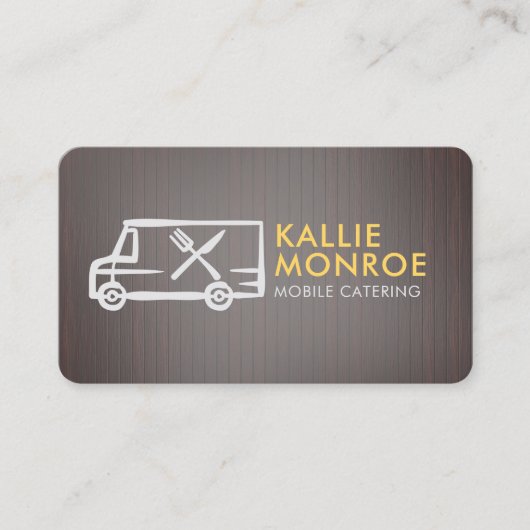 Logo du camion-repas Cartes de visite en bois (Devant)