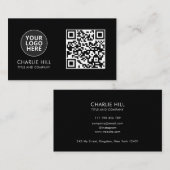 Logo du Carte de visite de code QR Noir moderne mi (Devant / Derrière)