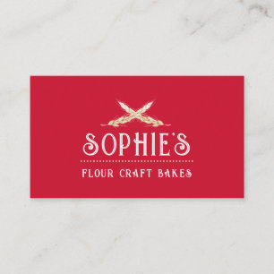 Logo du Carte de visite rouge Elegant Baker