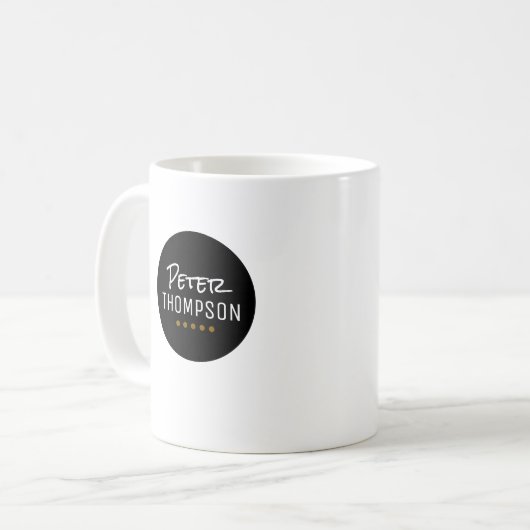 Logo du cercle noir simple Mug (Devant gauche)