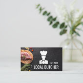Logo du chef Boucher | Steak sur Carte de visite d (Debout devant)