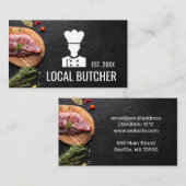 Logo du chef Boucher | Steak sur Carte de visite d (Devant / Derrière)