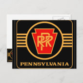 Logo du chemin de fer de Pennsylvanie, carte posta (Devant / Derrière)
