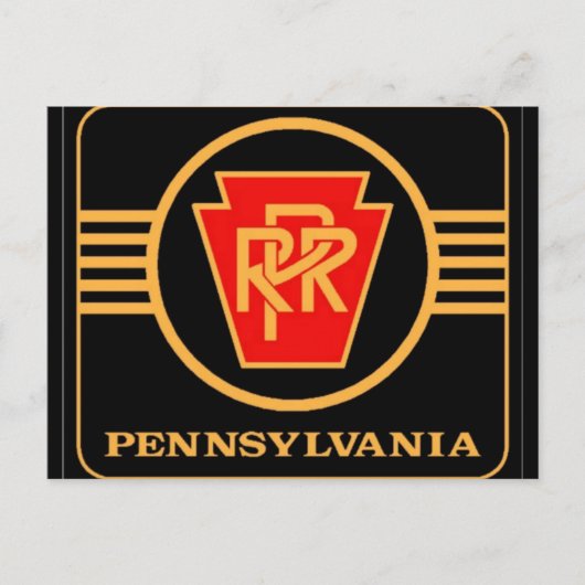 Logo du chemin de fer de Pennsylvanie, carte posta (Devant)