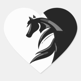 Logo du cheval avec Sticker Coeur