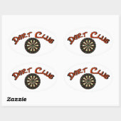 Logo du club Dart Sticker ovale Blanc (Feuille)