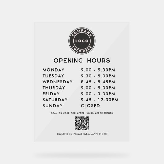 Logo du code QR d'entreprise Heures d'ouverture mo (Recto)