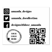 Logo du code Qr icônes des médias sociaux tampon (Impression)