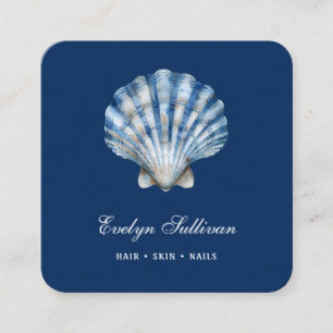 Logo du coquillage bleu blanc carte de visite