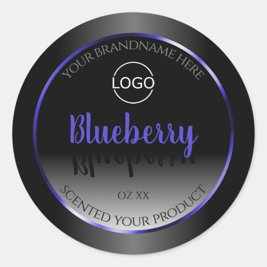 Logo du Étiquette de produit noir blanc chatoyant (Devant)