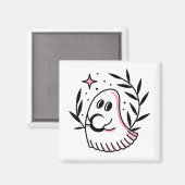 Logo du fantôme Magnet rose et noir (Recto/Verso)