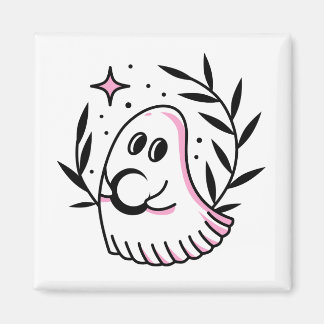 Logo du fantôme Magnet rose et noir
