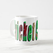 Logo Du Jeu De Cricket, Mug De Café Blanc. (Devant gauche)